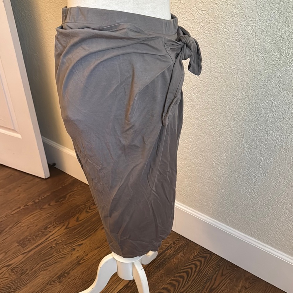 Michael Stars Gray Midi Wrap Skirt Resort Wear